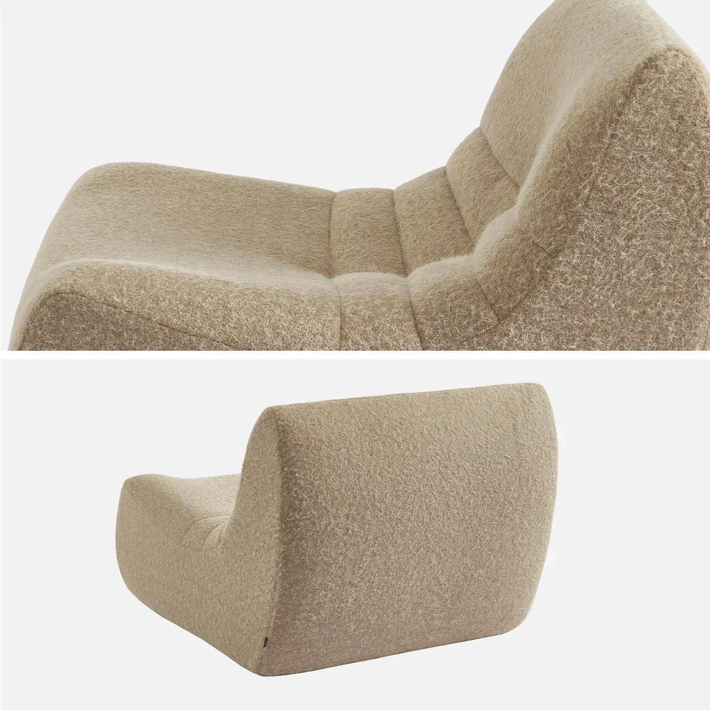 Sofá 3 lugares tecido alpaca macio poltrona relax sala de estar
