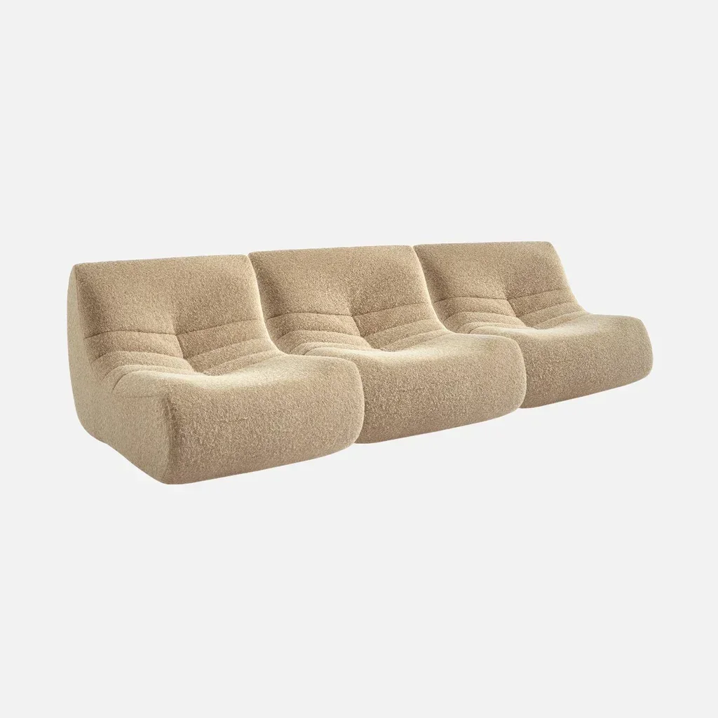 Sofá 3 lugares tecido alpaca macio poltrona relax sala de estar
