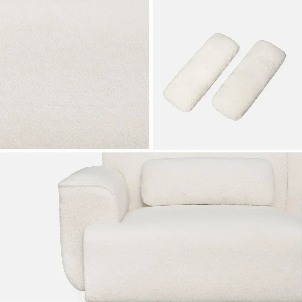 3-seater boucle fabric cream minimalist design Wallas sofa