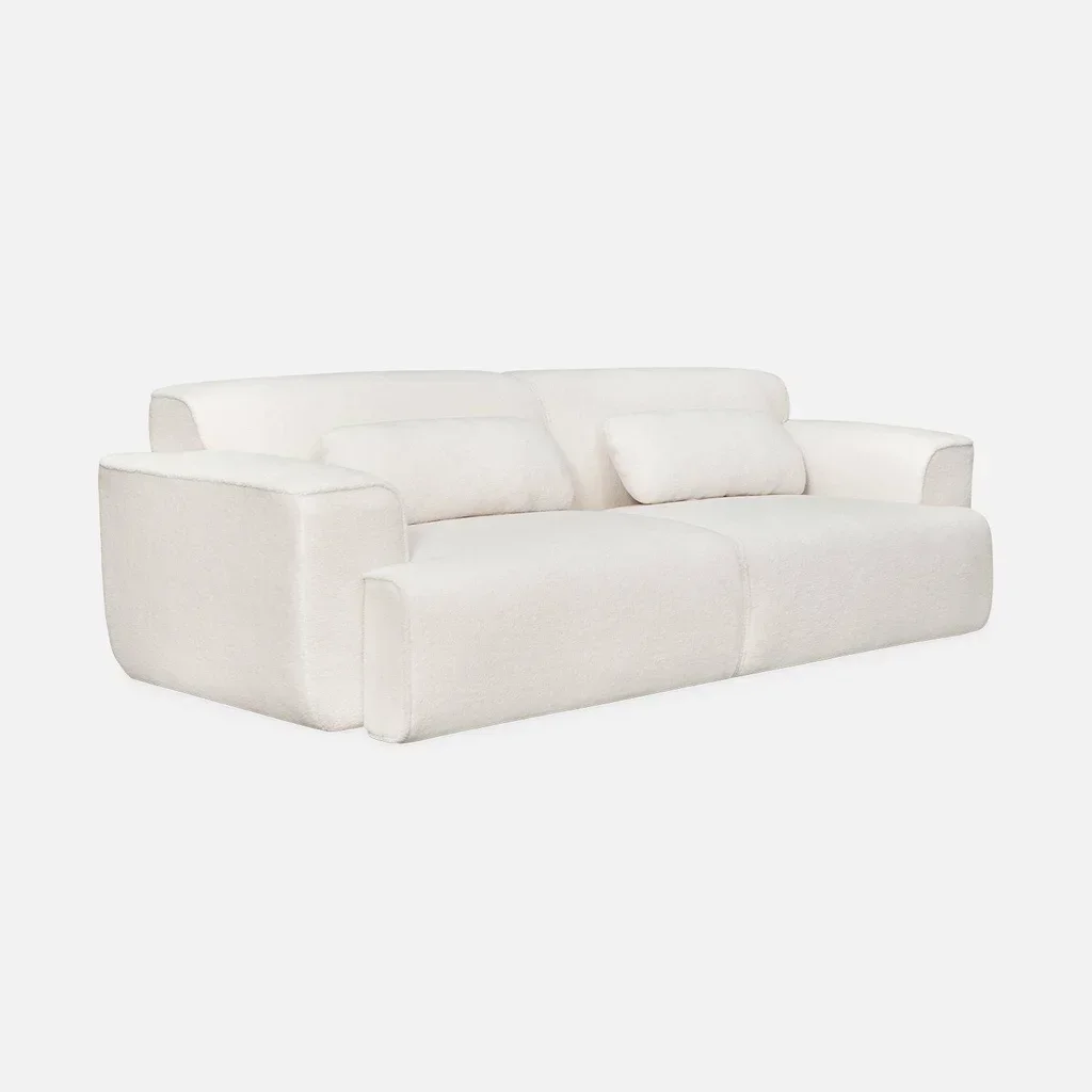 3-seater boucle fabric cream minimalist design Wallas sofa