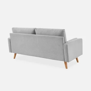 3 Seater Sofa Ivar Dark Grey Tufted Fabric Scandinavian Design