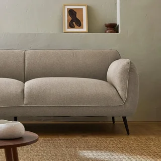 Beiges 3-Sitzer Sofa Stoff Metallfüße zeitgemäßes Design