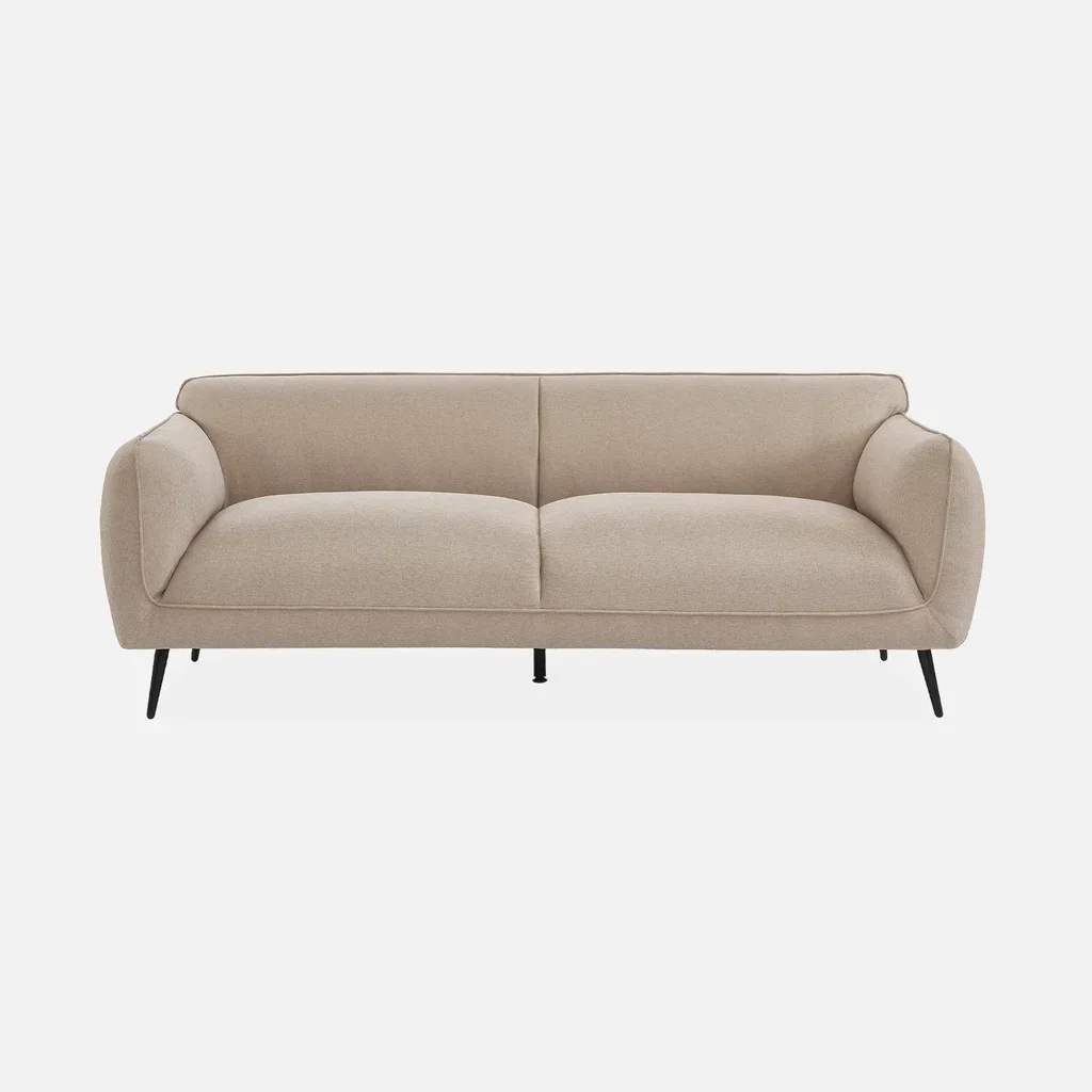 Beiges 3-Sitzer Sofa Stoff Metallfüße zeitgemäßes Design