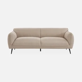 Beiges 3-Sitzer Sofa Stoff Metallfüße zeitgemäßes Design