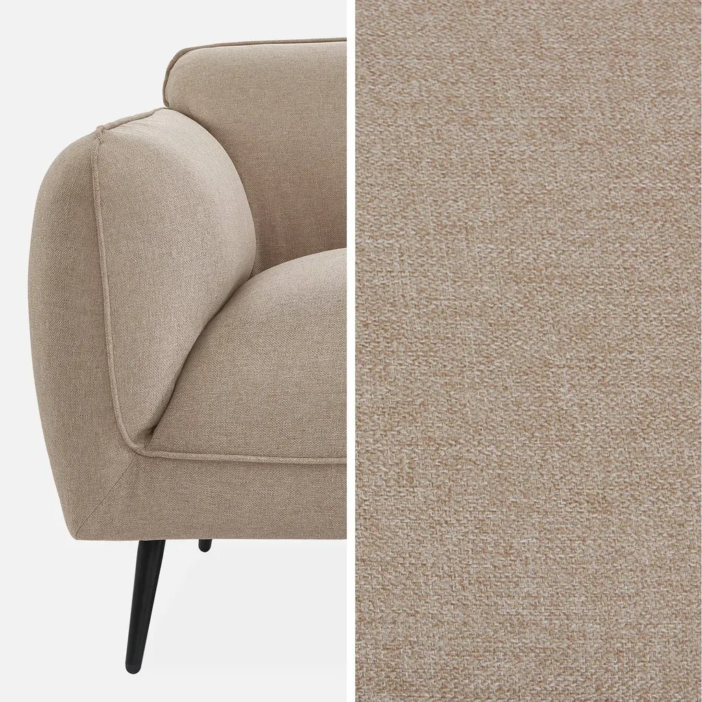 Beiges 3-Sitzer Sofa Stoff Metallfüße zeitgemäßes Design