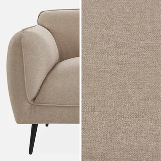 Beiges 3-Sitzer Sofa Stoff Metallfüße zeitgemäßes Design