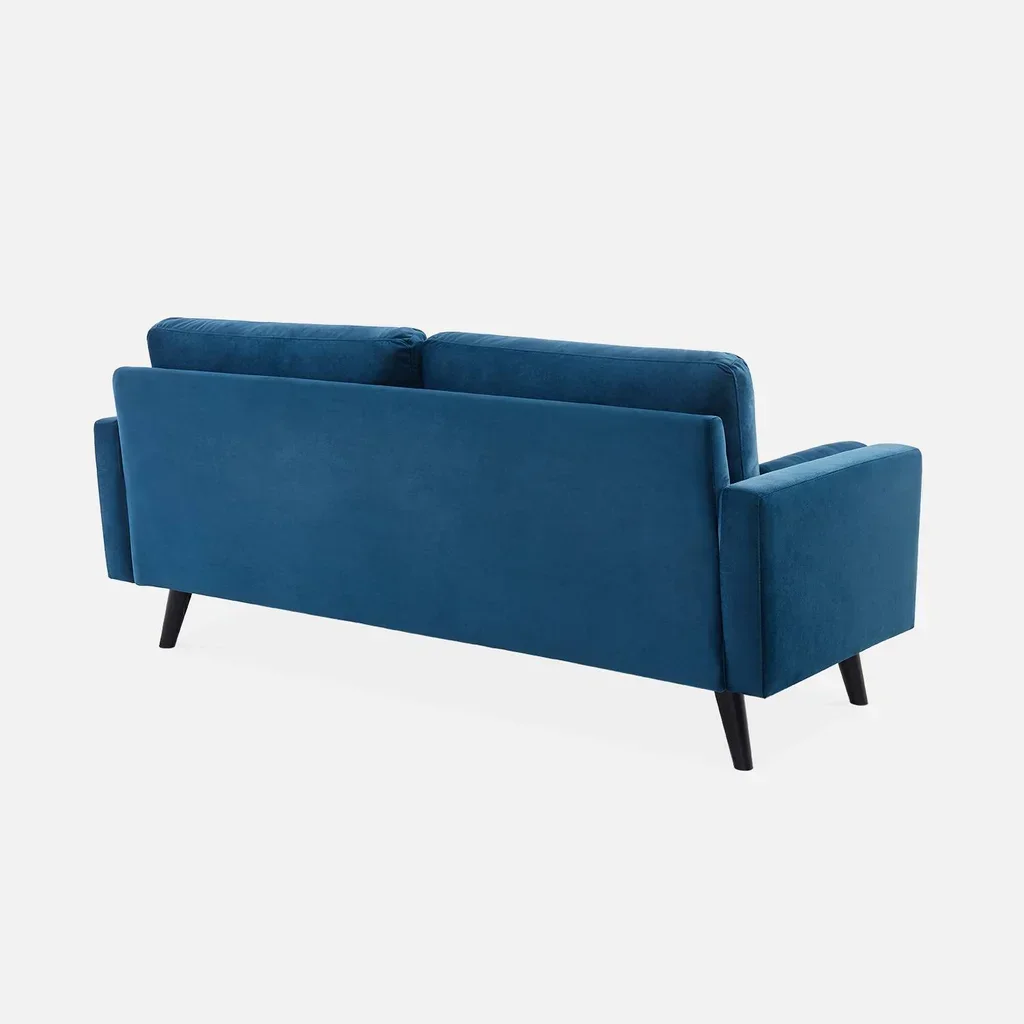 Sofá Chesterfield 3 Plazas Terciopelo Azul Marino Ivar