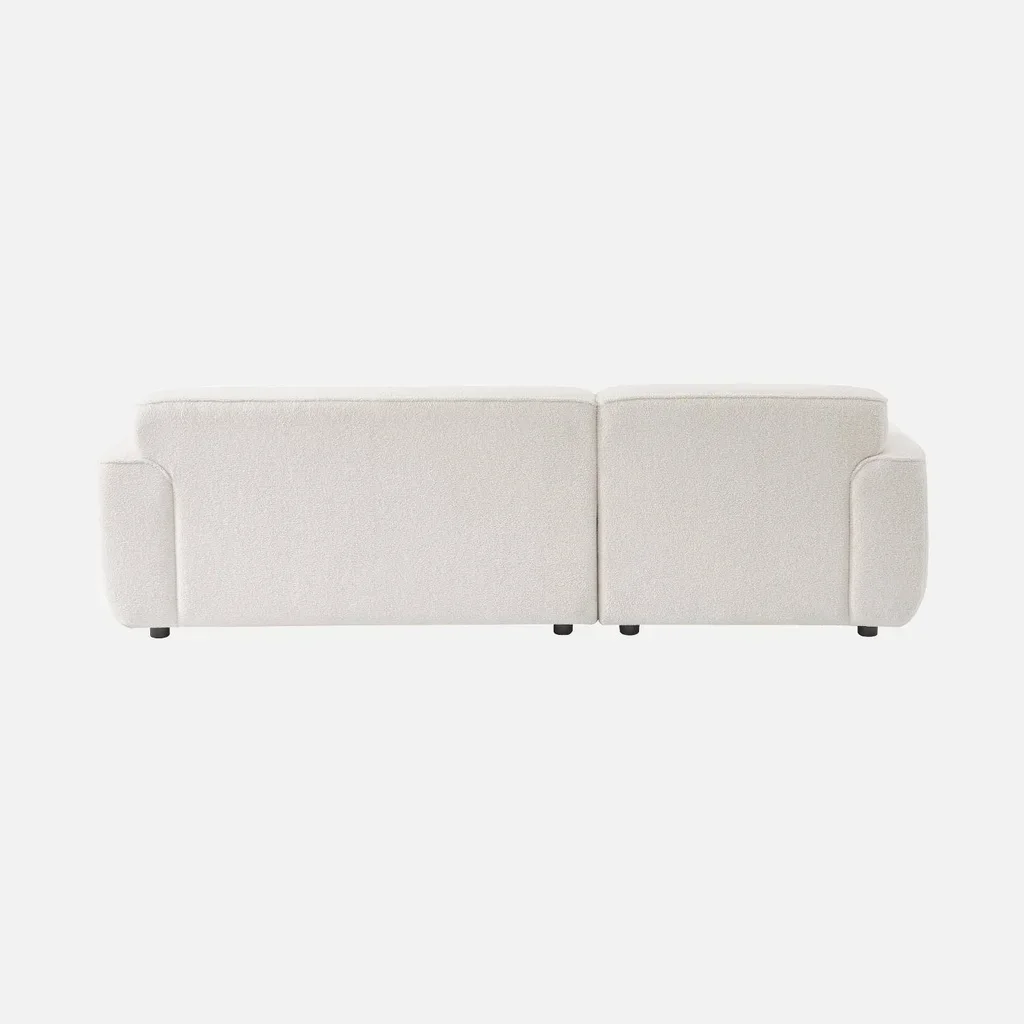 3-Sitzer Creme Boucle Ecksofa Wallas Minimalistisches Design