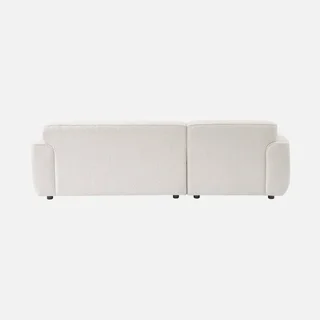 Sofá de Esquina 3 Plazas Boucle Crema Wallas Diseño Minimalista