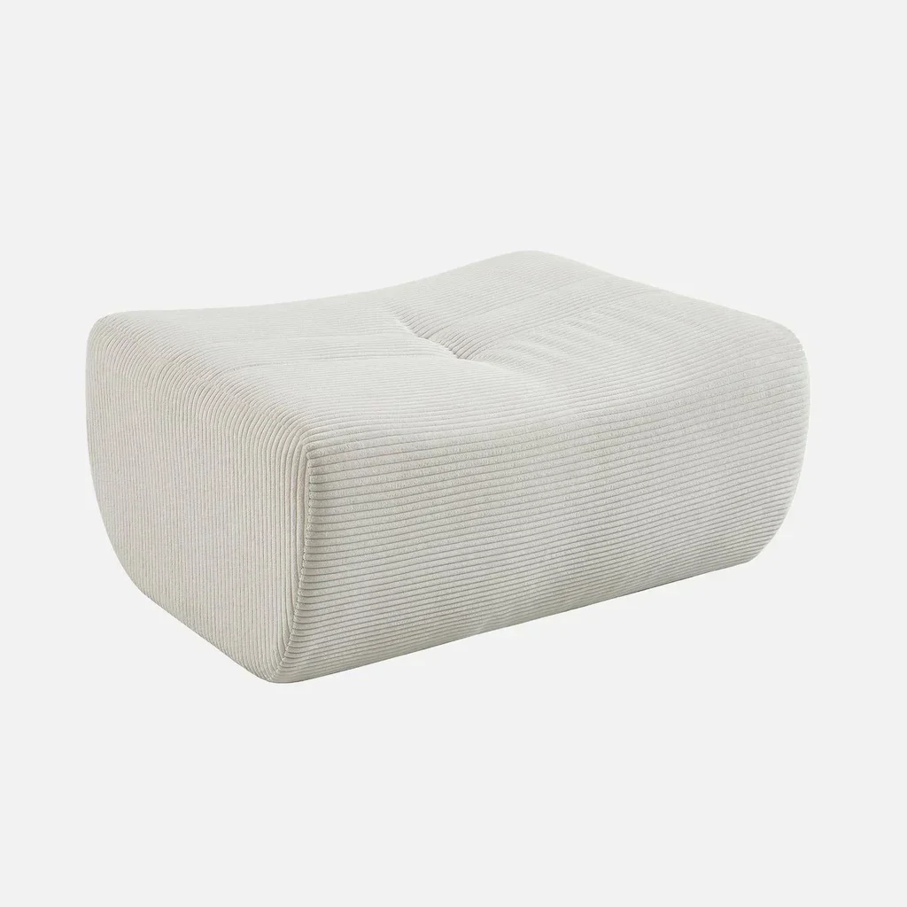 Modulares 5-Sitzer Ecksofa Sokol aus Cord-Samt mit Hocker