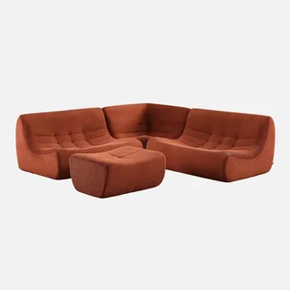 5-Sitzer Modulares Ecksofa Cord-Samt mit Hocker Sokol