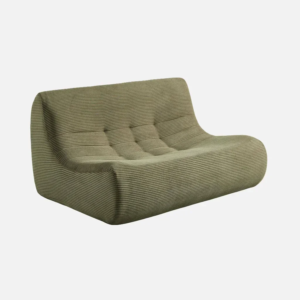 5-Sitzer modulares Ecksofa Cord-Samt mit Hocker Sokol