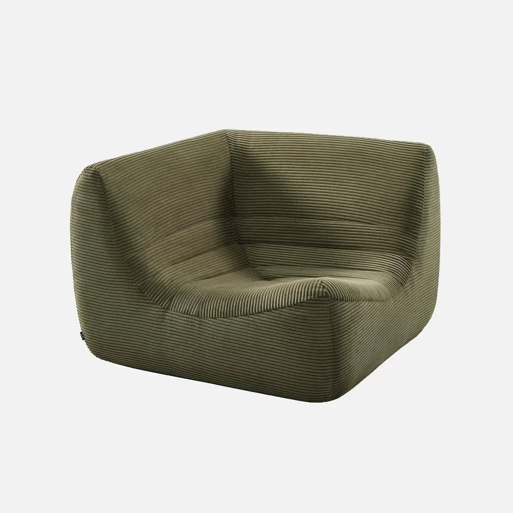 5-Sitzer modulares Ecksofa Cord-Samt mit Hocker Sokol