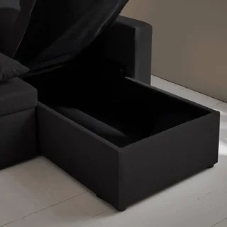 Dunkelgraues Ecksofa mit Schlaffunktion 4-Sitzer mit Recamieren und Stauraumtruhen - Urban Kollektion