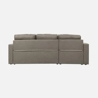 Sofá Cama Esquinero Convertible Reversible 3 Plazas Tela Gris con Almacenamiento - Modelo Ida