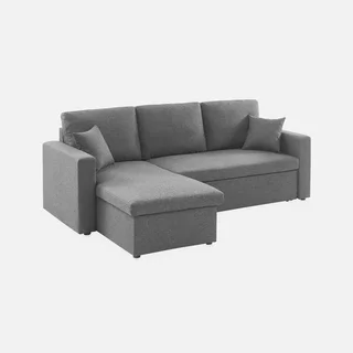 Dark Grey Reversible Corner Sofa Bed 3 Seater with Storage