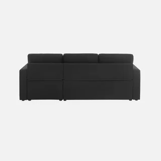 Corner Sofa Bed Convertible Reversible 3 Seater Dark Grey with Storage - Smile
