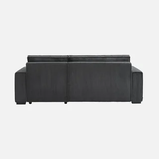 Dunkelgraues Cord-Samt Ecksofa mit Schlaffunktion 3-Sitzer Wendehocker