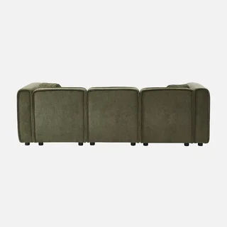 Right-hand corner sofa 3 seater fabric chaise longue contemporary living room