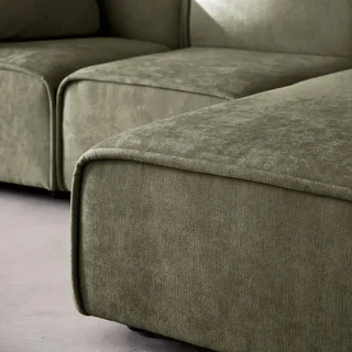 Right-hand corner sofa 3 seater fabric chaise longue contemporary living room