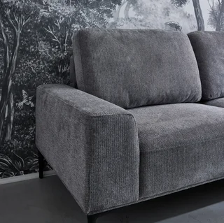 Ecksofa Rechts 3-Sitzer Beige Stoff Modern Bequem Recamiere