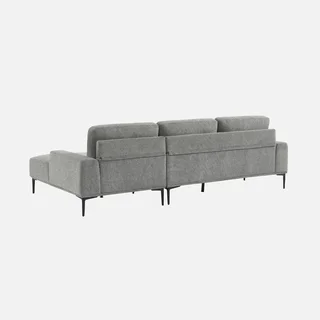 Ecksofa Rechts 3-Sitzer Beige Stoff Modern Bequem Recamiere