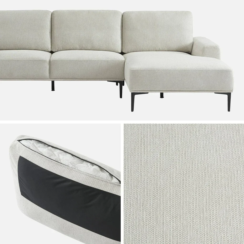 Rechts Ecksofa 3-Sitzer Stoff bequem zeitgenössisch
