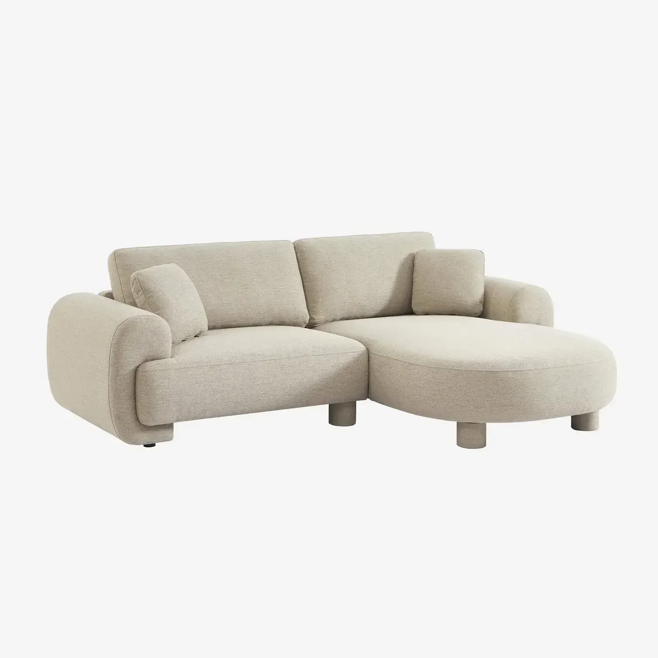 Right corner sofa 3 seater Zenio fabric curved design chaise lounge