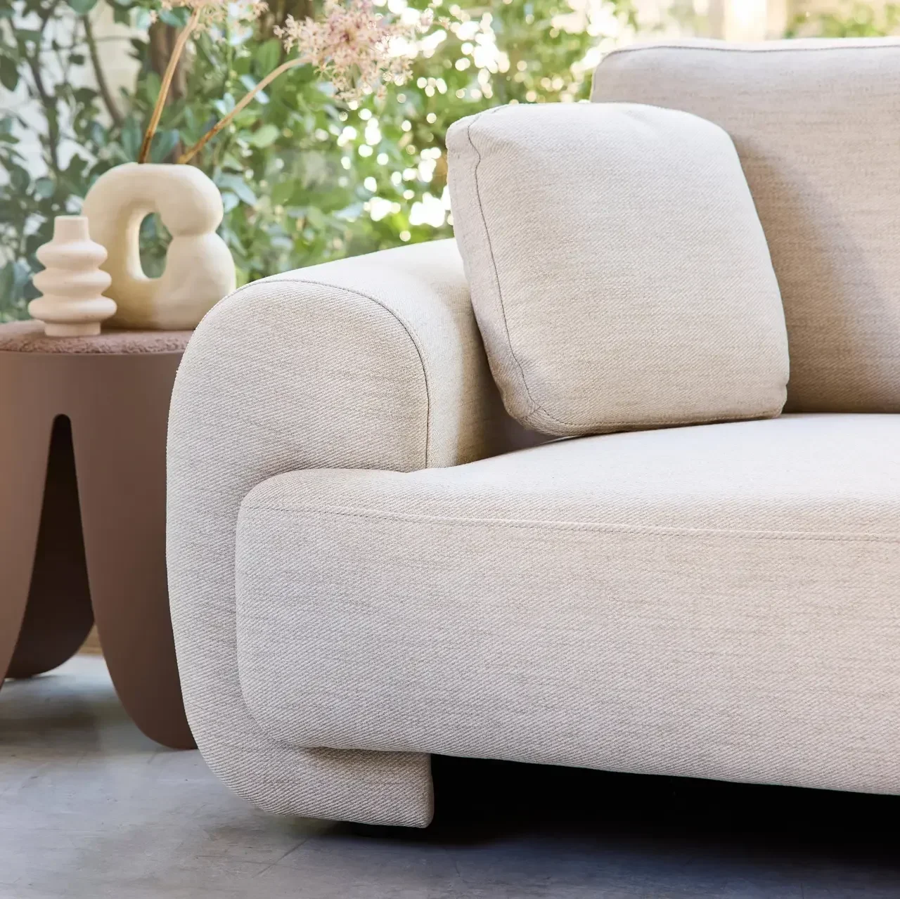 Right Corner Sofa Zenio 3 Seater Grey Fabric Round Legs Contemporary Design