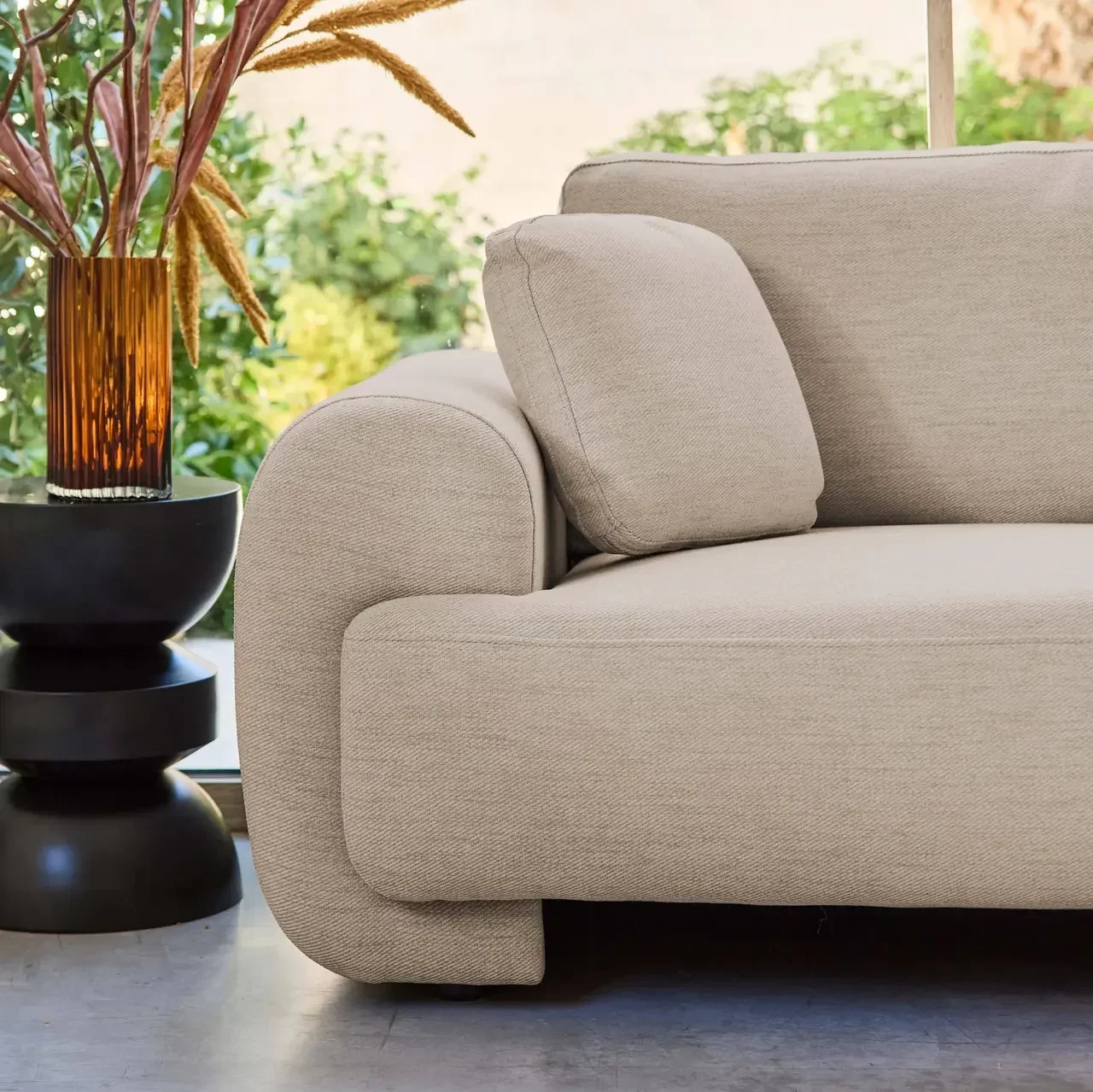 Right corner sofa 3 seater Zenio fabric curved design chaise lounge