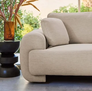 Right corner sofa 3 seater Zenio fabric curved design chaise lounge