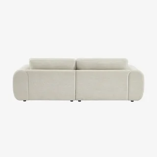Right Corner Sofa Zenio 3 Seater Grey Fabric Round Legs Contemporary Design