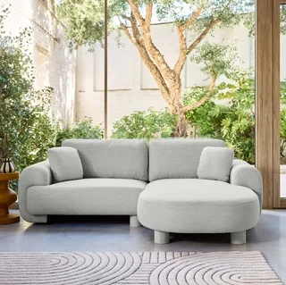 Zenio Right-Hand Corner Sofa 3 Seater Curved Fabric Contemporary Design