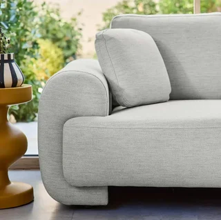 Zenio Right-Hand Corner Sofa 3 Seater Curved Fabric Contemporary Design