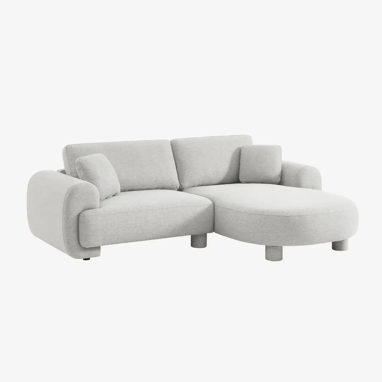 Zenio Right-Hand Corner Sofa 3 Seater Curved Fabric Contemporary Design