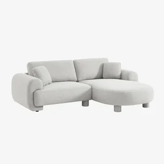 Zenio Right-Hand Corner Sofa 3 Seater Curved Fabric Contemporary Design