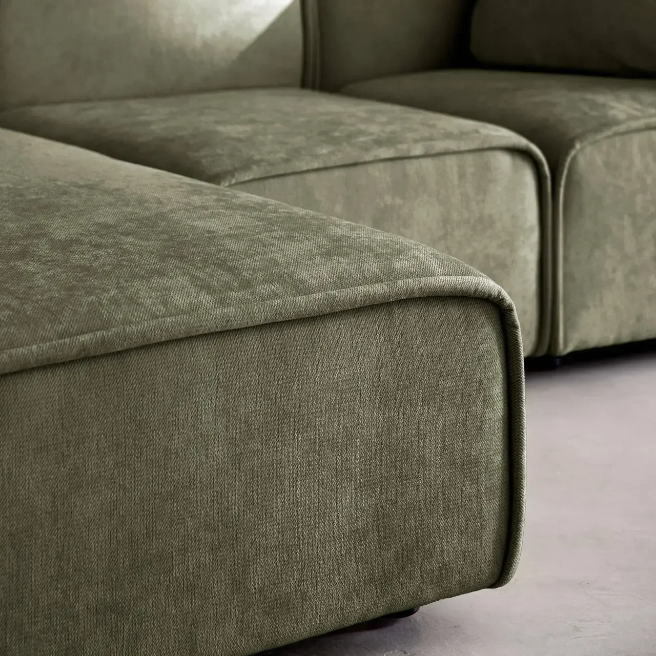 Left-hand corner sofa 3 seater contemporary fabric chaise lounge