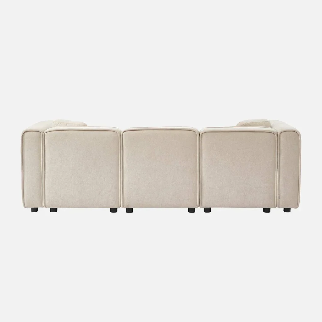 Left-hand corner sofa 3 seater contemporary fabric chaise lounge