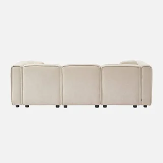 Sofá de canto esquerdo 3 lugares tecido contemporâneo chaise longue