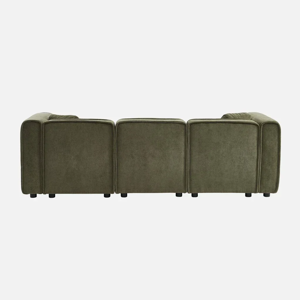 Left-hand corner sofa 3 seater contemporary fabric chaise lounge