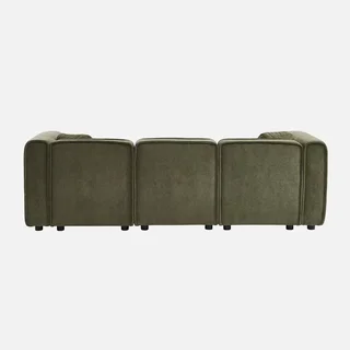 Sofá de canto esquerdo 3 lugares tecido contemporâneo chaise longue