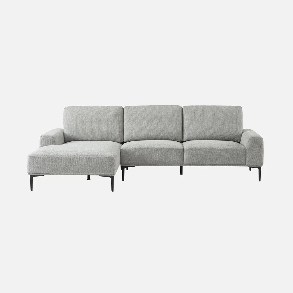 Left corner sofa 3 seater fabric chaise lounge contemporary