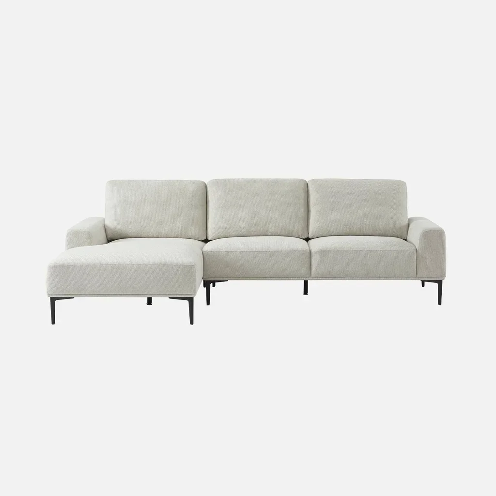Left corner sofa 3 seater fabric chaise longue contemporary design