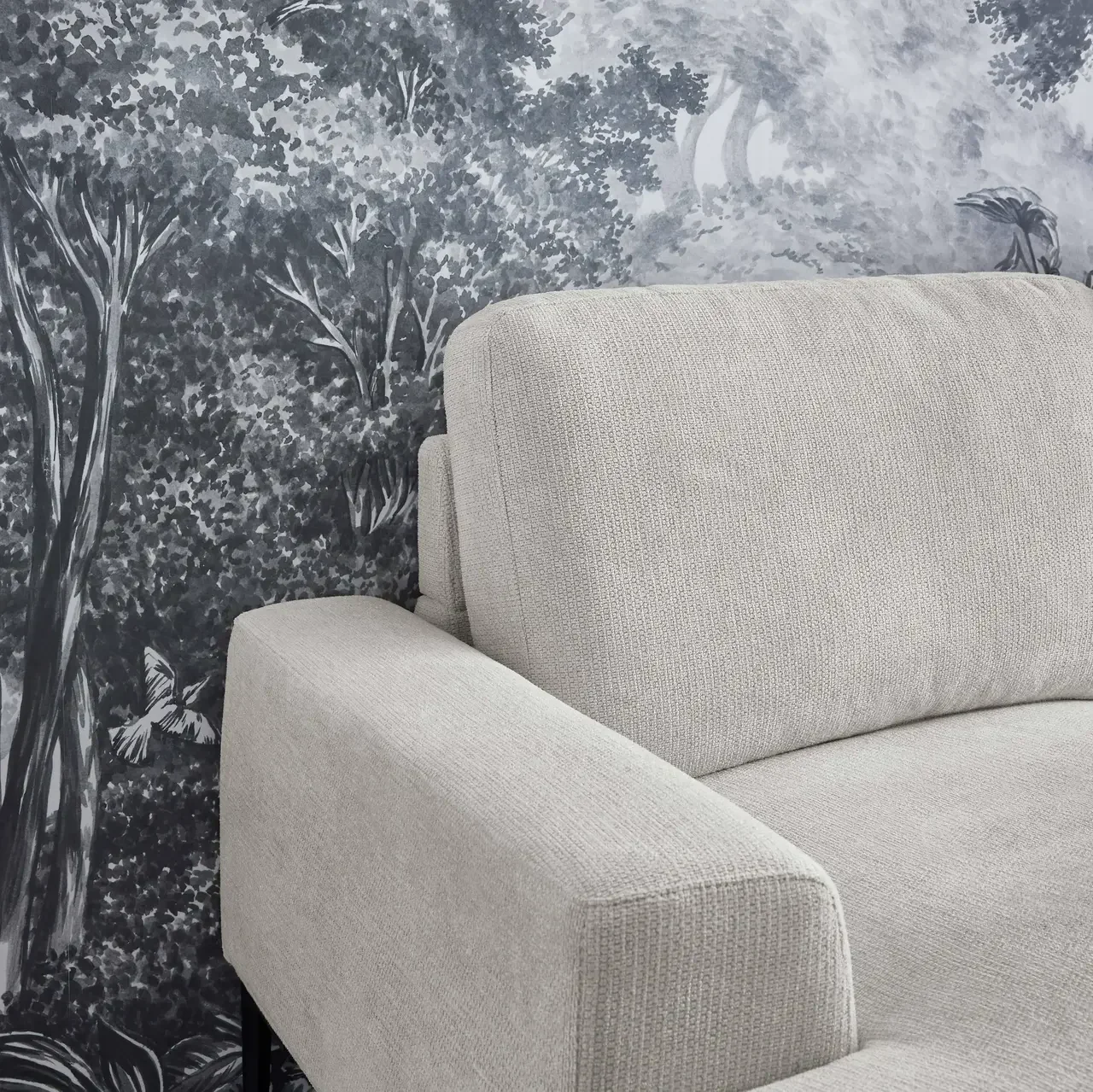 Left corner sofa 3 seater fabric chaise longue contemporary design