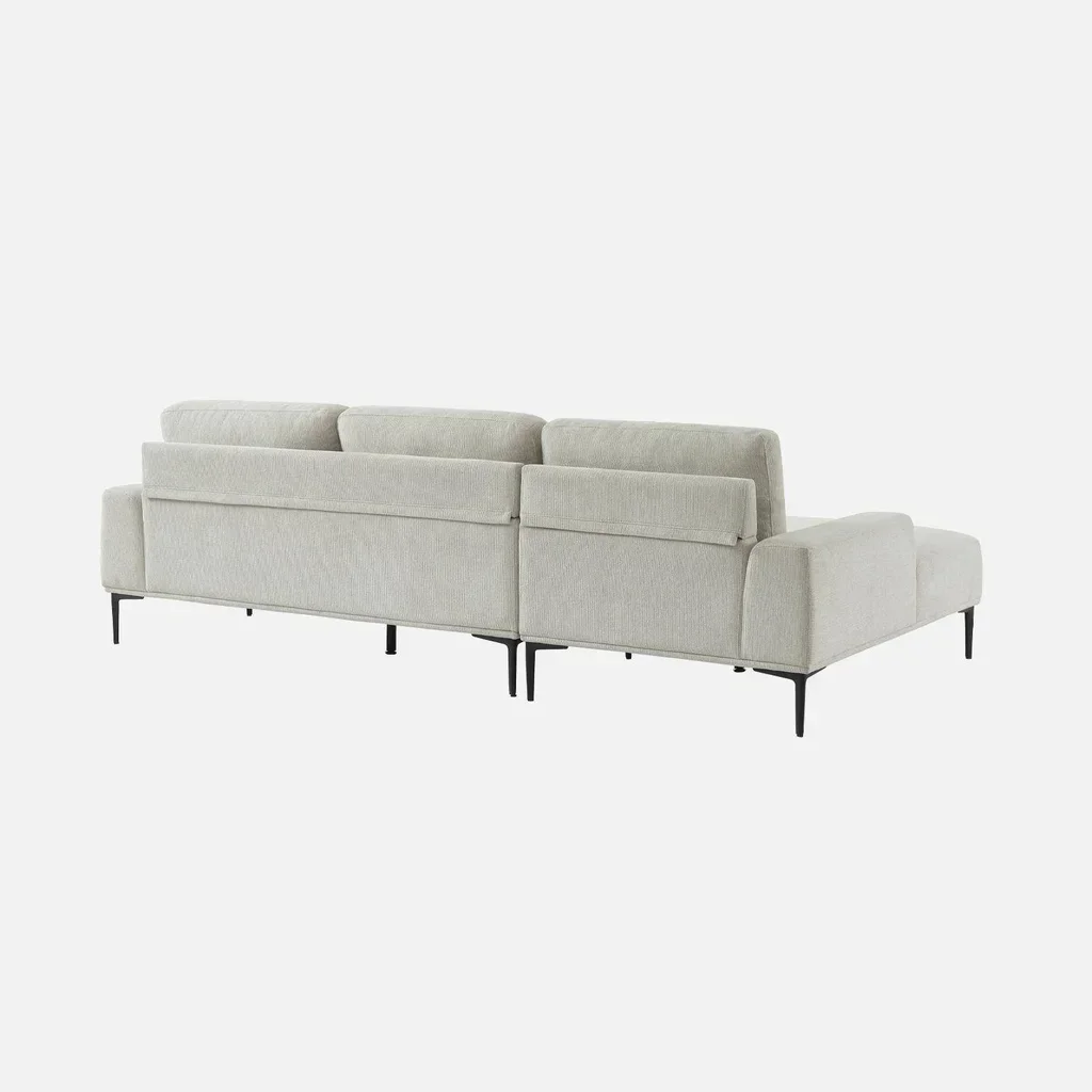 Left corner sofa 3 seater fabric chaise longue contemporary design
