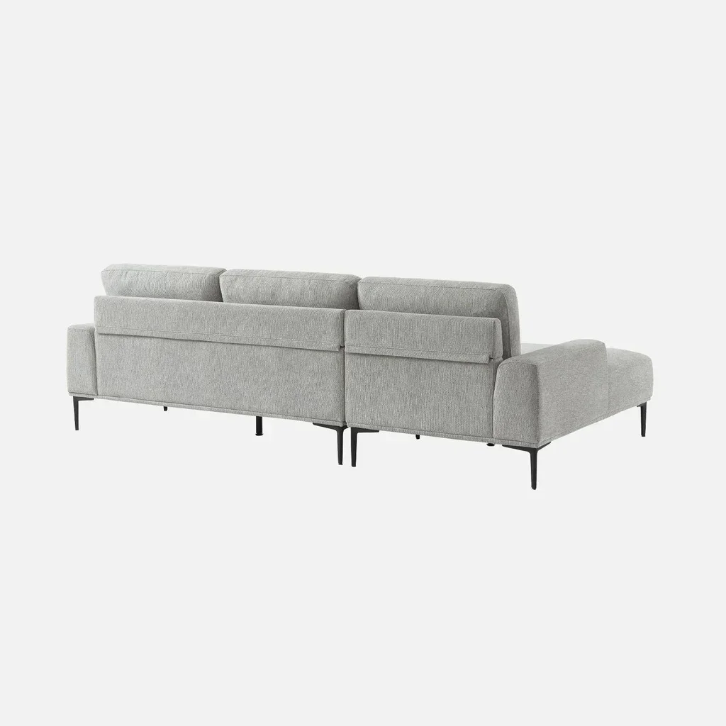 Left corner sofa 3 seater fabric chaise lounge contemporary