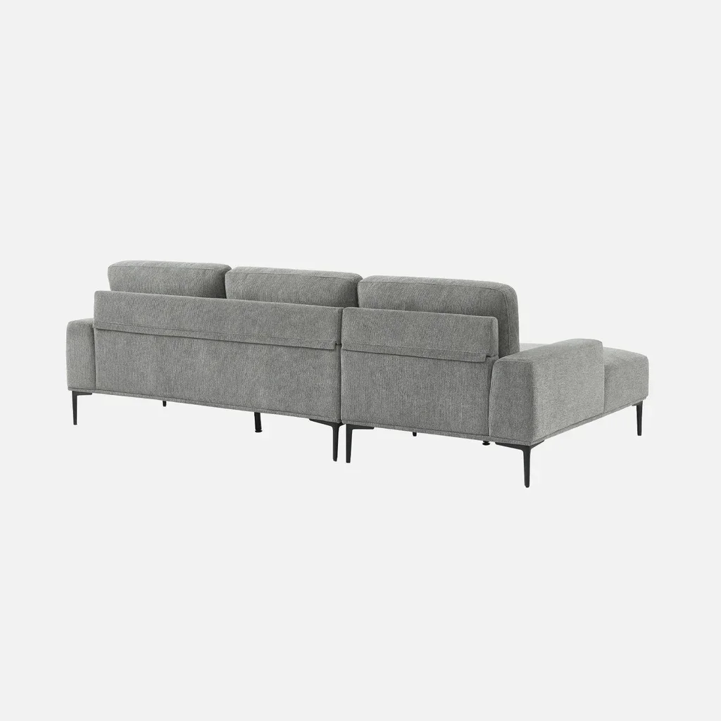 Left corner sofa 3 seater fabric chaise lounge contemporary