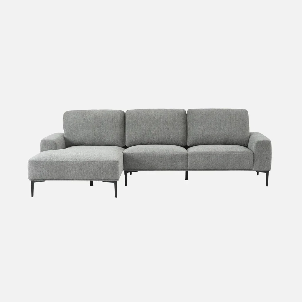 Left corner sofa 3 seater fabric chaise lounge contemporary