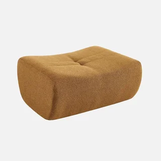 Modulares Ecksofa 5-Sitzer strukturiert Bouclé Weiß mit Hocker Sokol