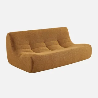 Modular corner sofa 7 seater textured boucle fabric with footstool